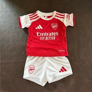 Official Kids Arsenal Adidas Red & White Jersey Set- purchased at Arsenal Arena